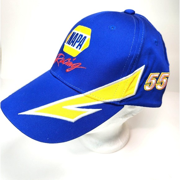 Men's NAPA Racing Cap Hat Michael Waltrip Blue Yellow Adjustable 100% Cotton New - Picture 1 of 6